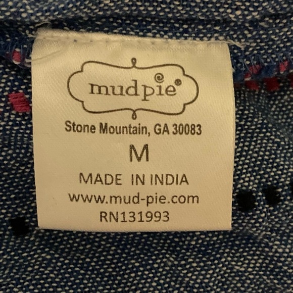 Mud Pie 100% Cotton Red, White, and Blue Blouse with Ruffled Sleeves - Picture 5 of 11